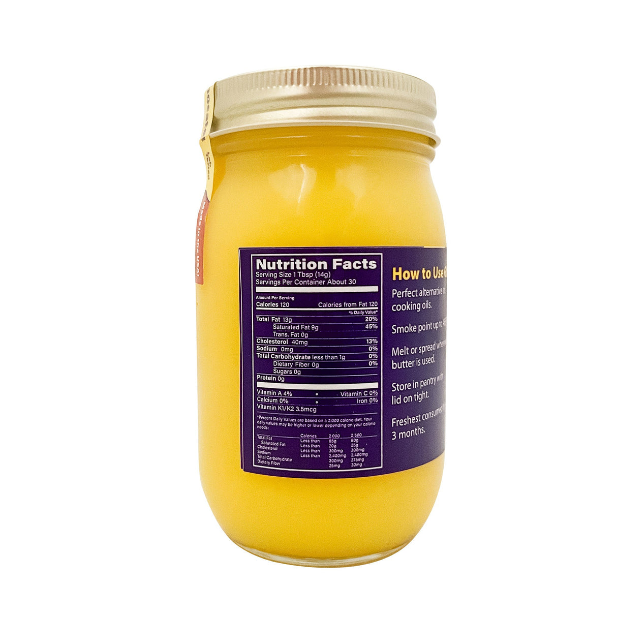 A2 Grassfed Non-GMO Ghee 16oz - Half Case of 6