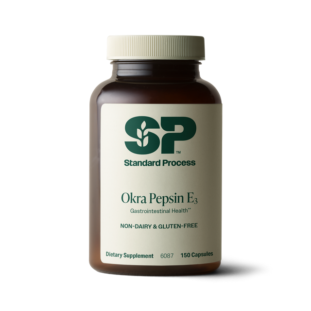 Okra Pepsin E3, 150 Capsules