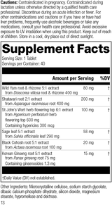 Wild Yam Complex, 40 Tablets, Rev 12 Supplement Facts